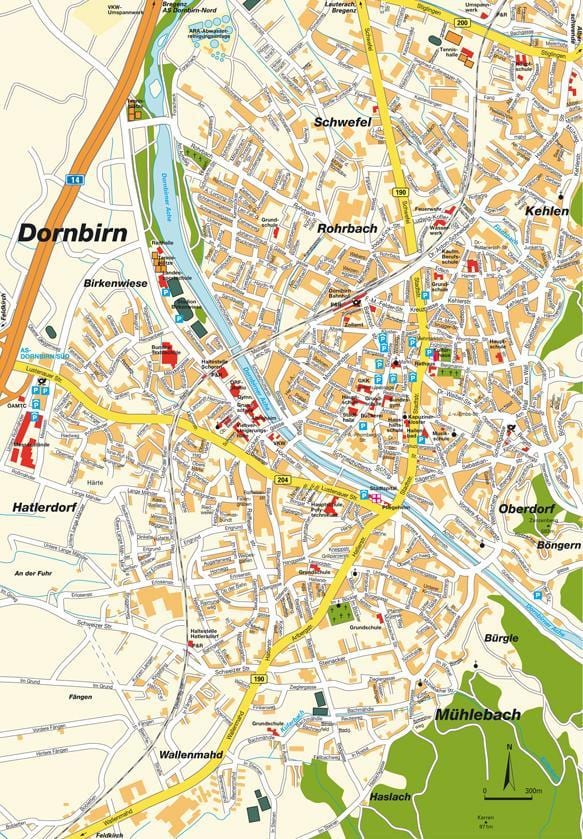 χάρτης του dornbirn της αυστρίας