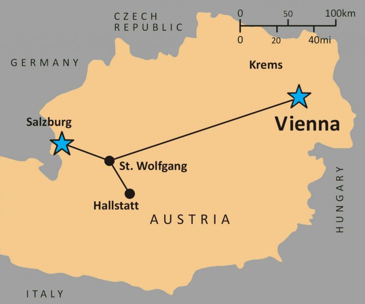 χάρτης της hallstatt, αυστρία 