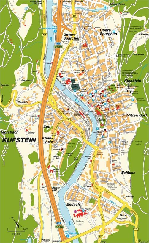 χάρτης της πόλης: kufstein της αυστρίας