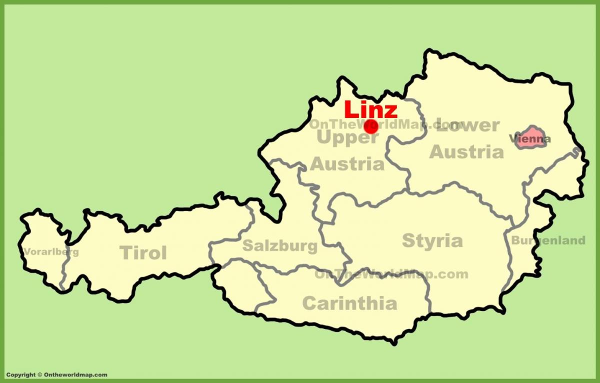 χάρτης του linz της αυστρίας