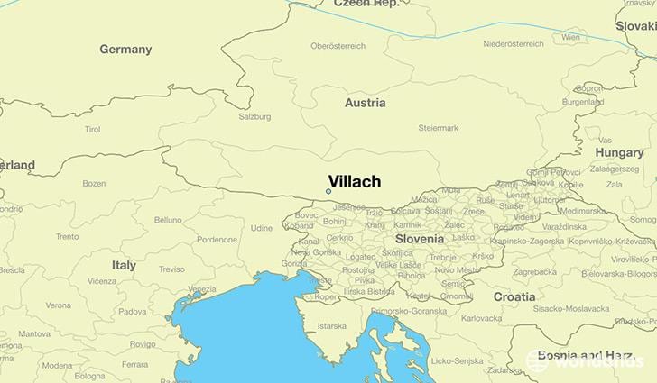 χάρτης του villach της αυστρίας