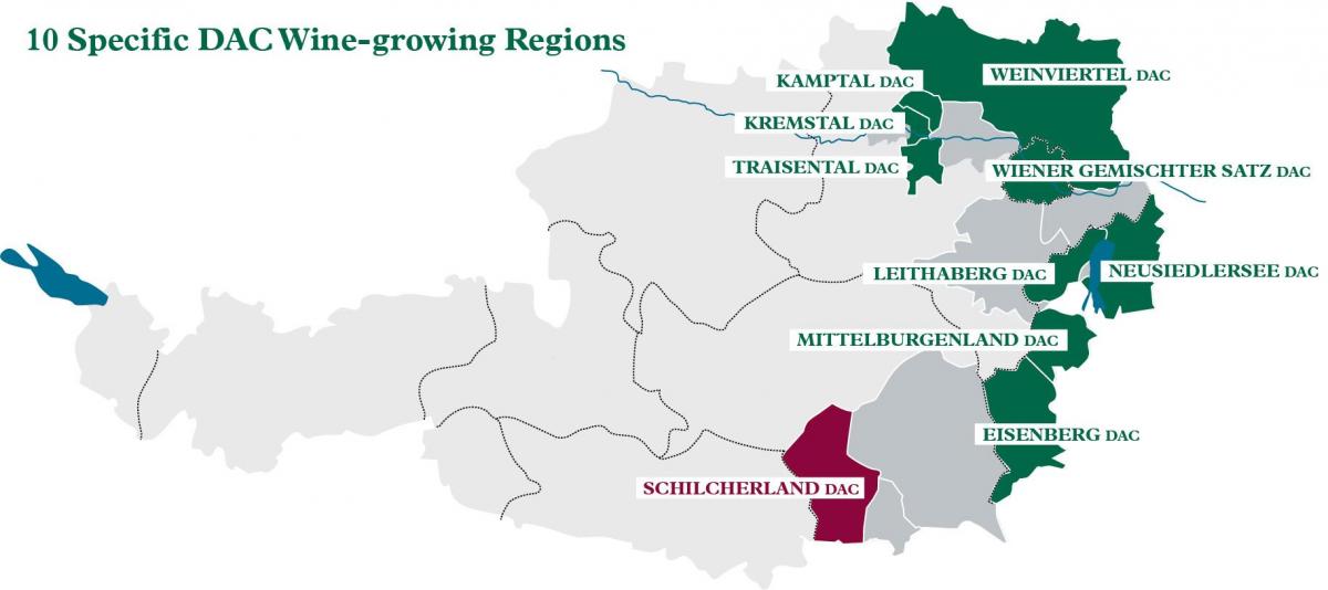 αυστριακές περιοχές παραγωγής κρασιού χάρτης