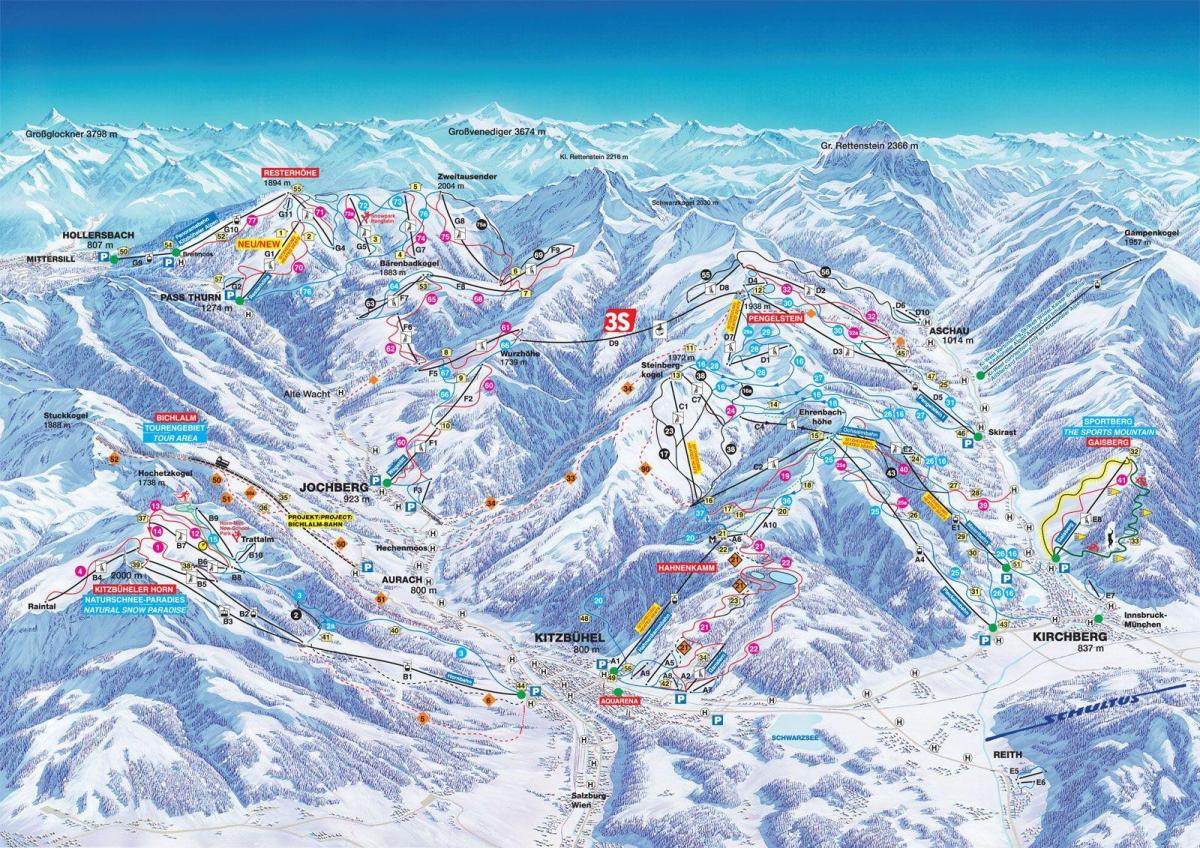 σκι στην αυστρία χάρτης