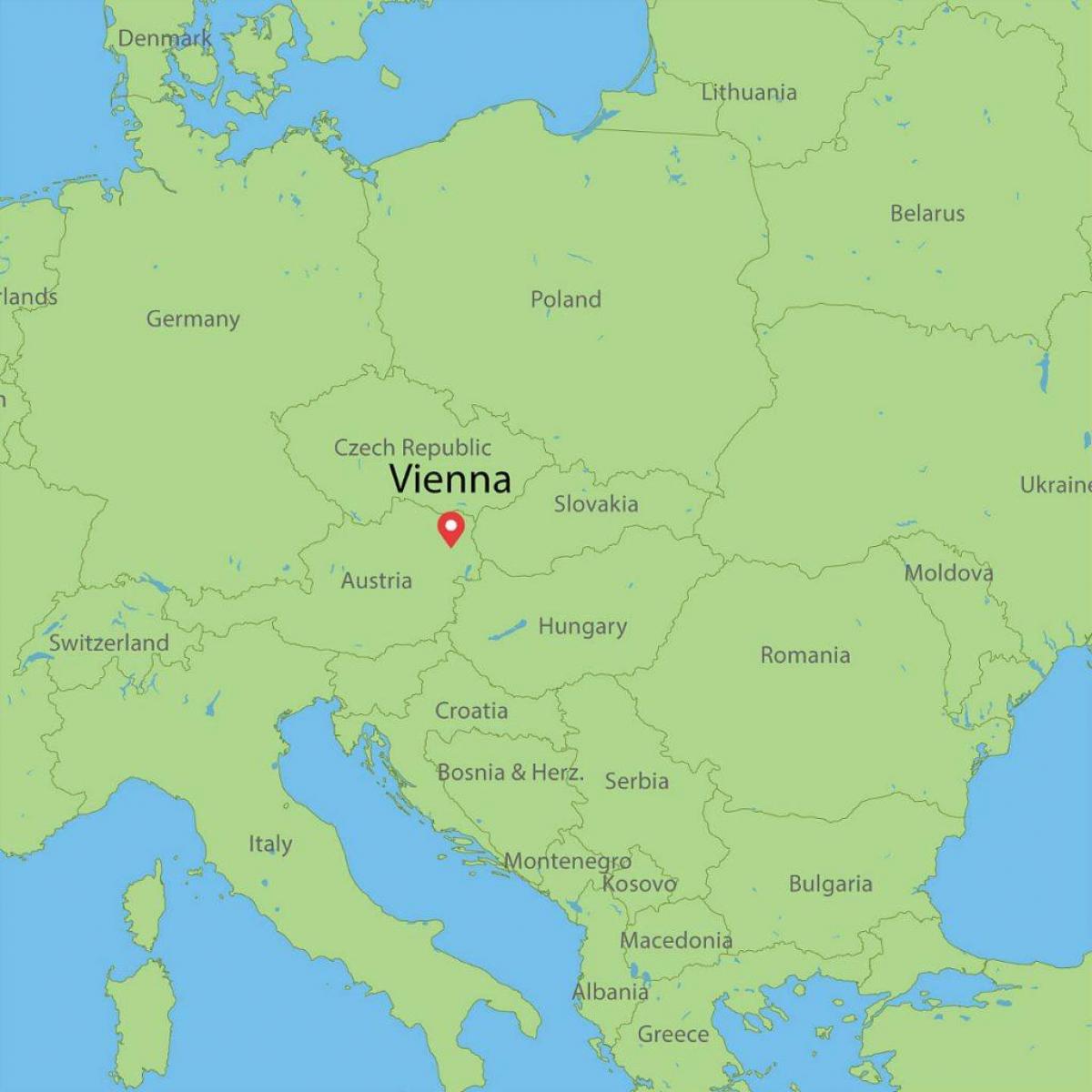 βιέννη, αυστρία παγκόσμιο χάρτη