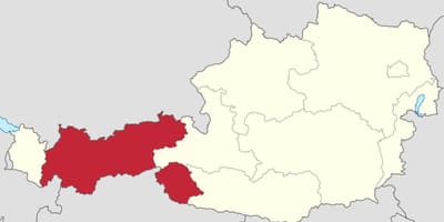 Tirol, αυστρία εμφάνιση χάρτη