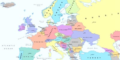 Χάρτης της ευρώπης με την αυστρία
