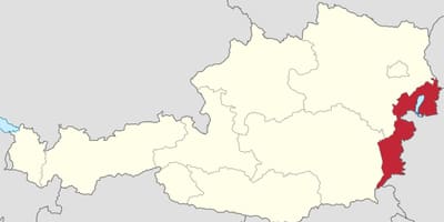 Χάρτης της burgenland, αυστρία