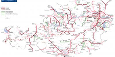 Obb αυστριακή σιδηροδρομικό χάρτη